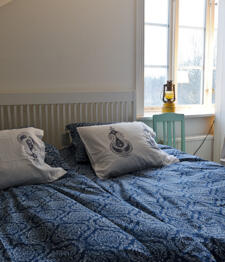 Indigo blått bäddset